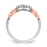 10K Rose Gold w/White Rhodium Diamond Infinity Ring